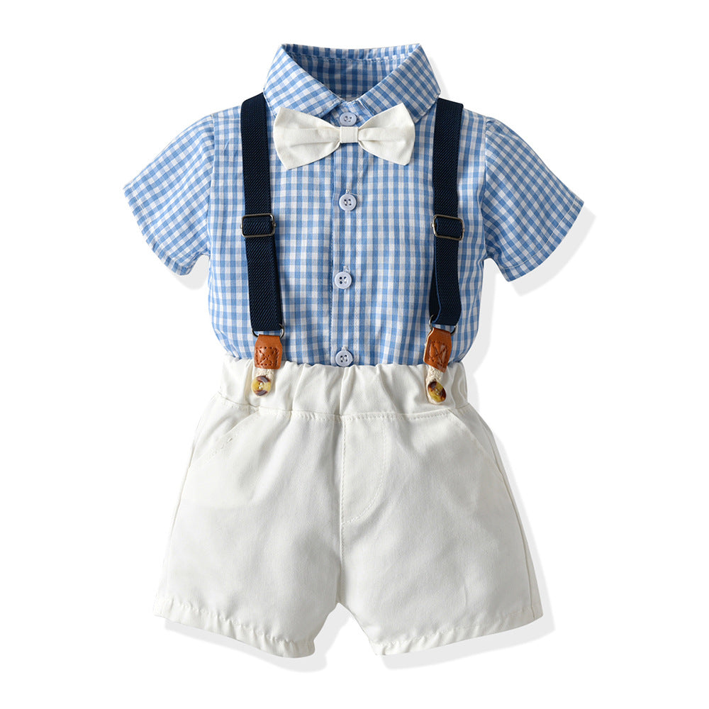 Wholesale Children's Cotton Plaid Casual Sets